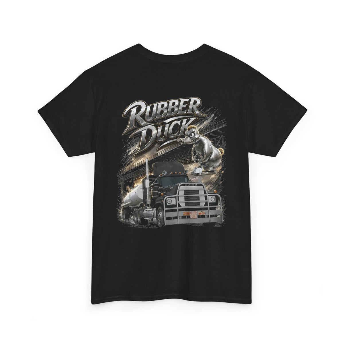 Trucker Graphic Tee — "Rubber Duck" Big Rig Truck Shirt (Black)